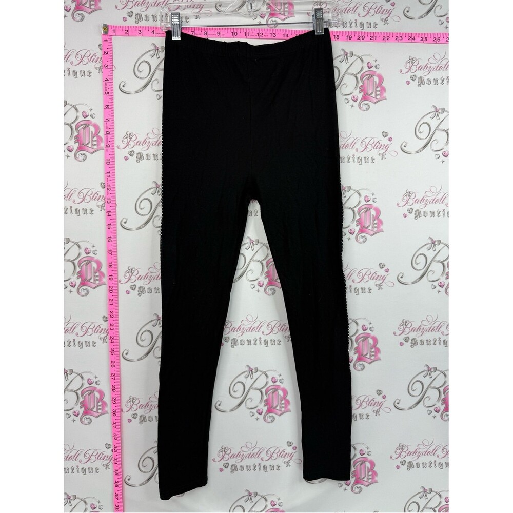 Today’s designer tights Black Leggings rhinestone sides Everyday Stretch